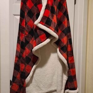 Red and Black Plaid Sherpa Blanket